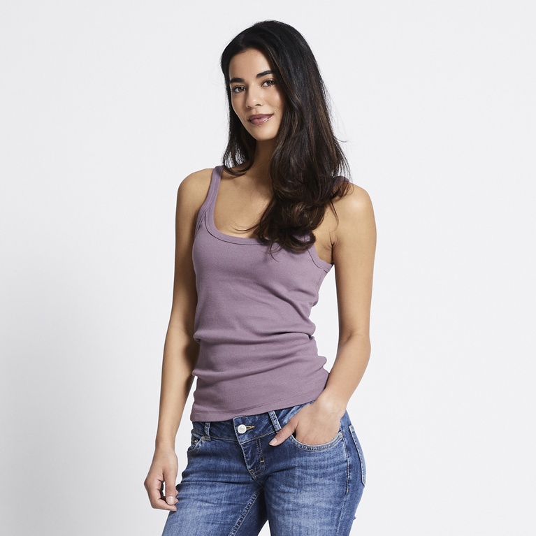 Ribbed singlet "Mikaela" Heather Purple
